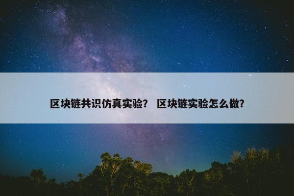区块链共识仿真实验？ 区块链实验怎么做？
