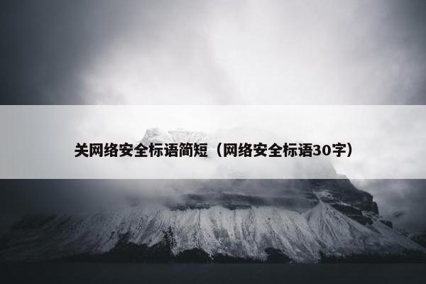 关网络安全标语简短（网络安全标语30字）
