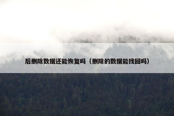 后删除数据还能恢复吗（删除的数据能找回吗）