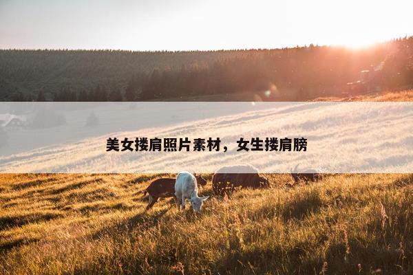 美女搂肩照片素材，女生搂肩膀