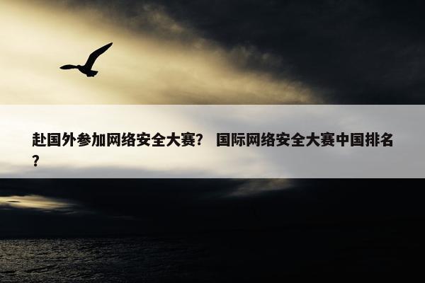赴国外参加网络安全大赛？ 国际网络安全大赛中国排名？
