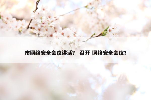 市网络安全会议讲话？ 召开 网络安全会议？