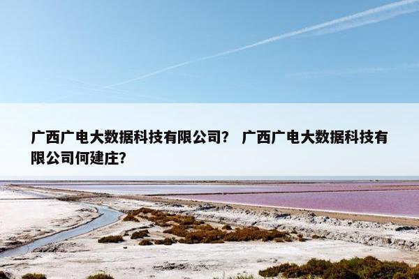 广西广电大数据科技有限公司？ 广西广电大数据科技有限公司何建庄？