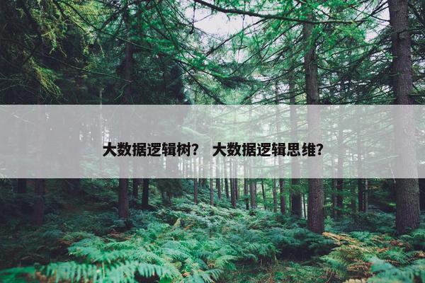 大数据逻辑树？ 大数据逻辑思维？