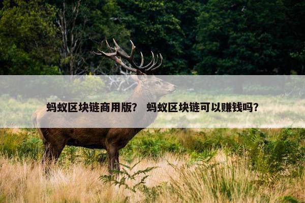 蚂蚁区块链商用版？ 蚂蚁区块链可以赚钱吗？