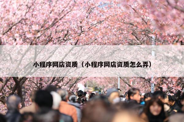 小程序网店资质（小程序网店资质怎么弄）