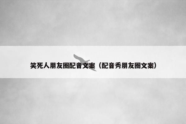 笑死人朋友圈配音文案（配音秀朋友圈文案）