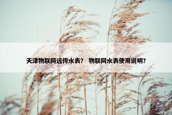 天津物联网远传水表？ 物联网水表使用说明？
