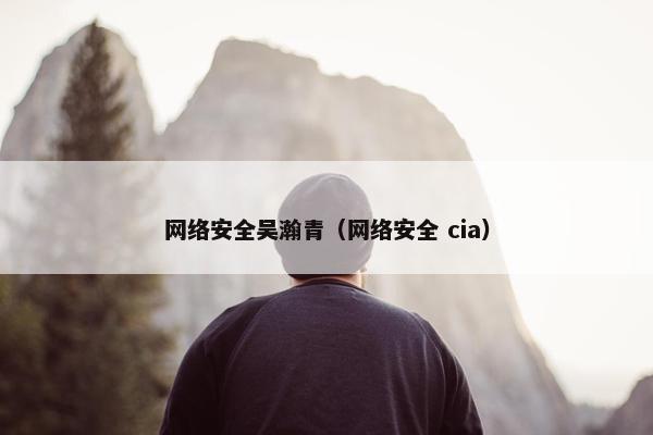 网络安全吴瀚青（网络安全 cia）