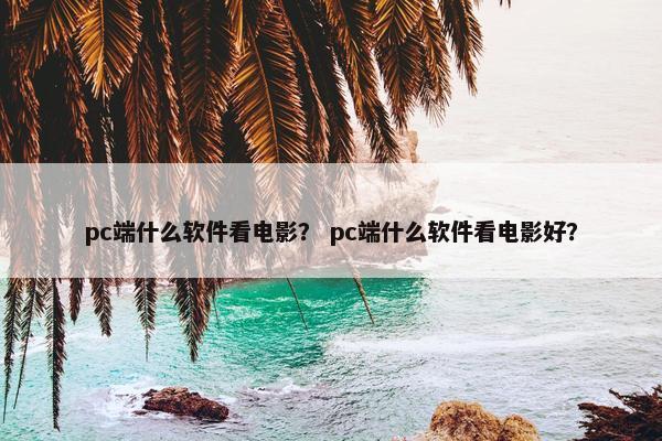 pc端什么软件看电影？ pc端什么软件看电影好？
