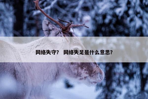 网络失守？ 网络失足是什么意思？