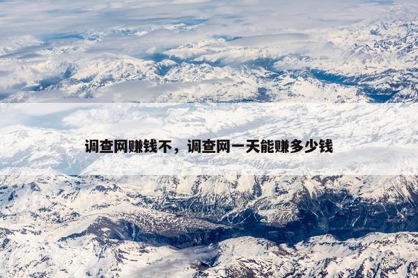 调查网赚钱不，调查网一天能赚多少钱
