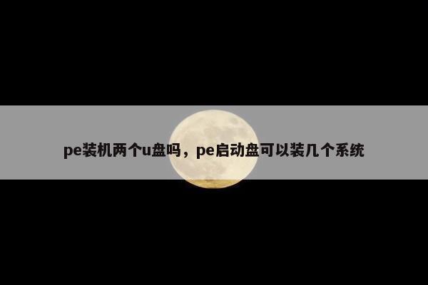pe装机两个u盘吗，pe启动盘可以装几个系统