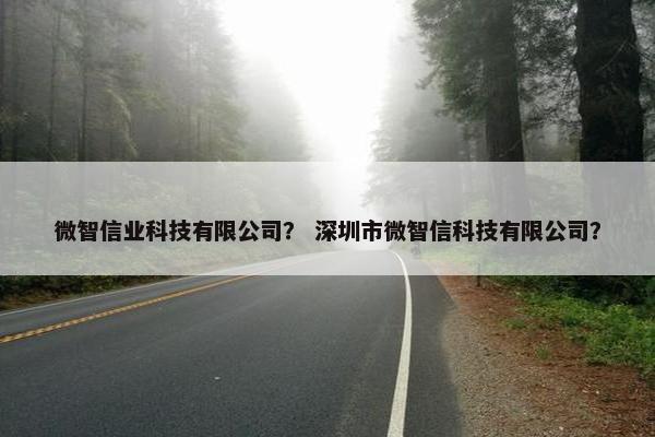 微智信业科技有限公司？ 深圳市微智信科技有限公司？