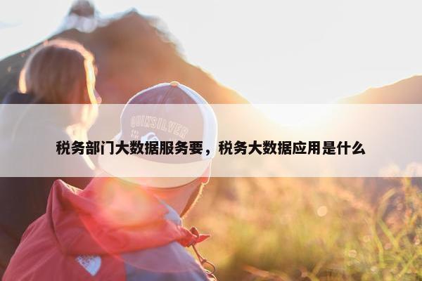 税务部门大数据服务要，税务大数据应用是什么