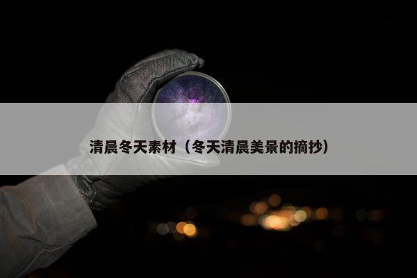 清晨冬天素材（冬天清晨美景的摘抄）