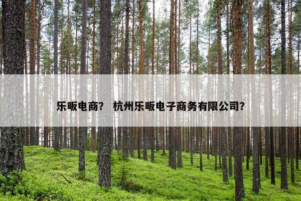 乐畈电商？ 杭州乐畈电子商务有限公司？