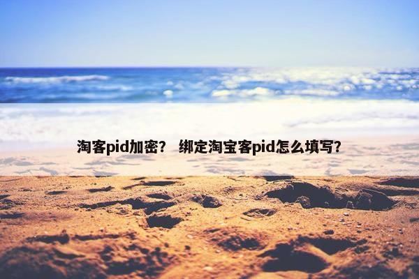 淘客pid加密？ 绑定淘宝客pid怎么填写？