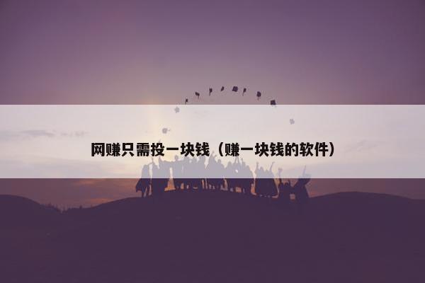 网赚只需投一块钱（赚一块钱的软件）