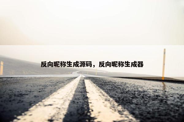 反向昵称生成源码，反向昵称生成器