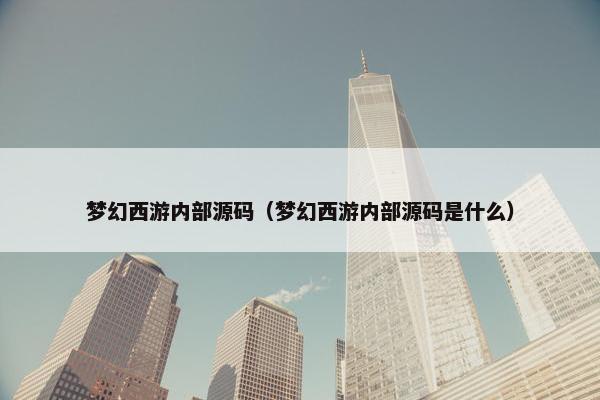 梦幻西游内部源码（梦幻西游内部源码是什么）
