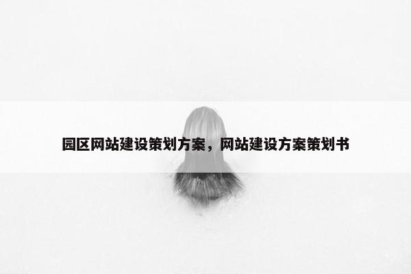 园区网站建设策划方案，网站建设方案策划书