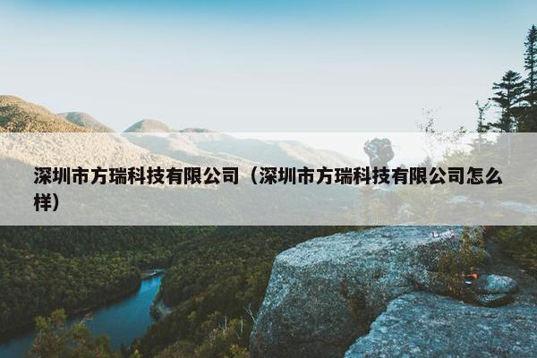 深圳市方瑞科技有限公司（深圳市方瑞科技有限公司怎么样）