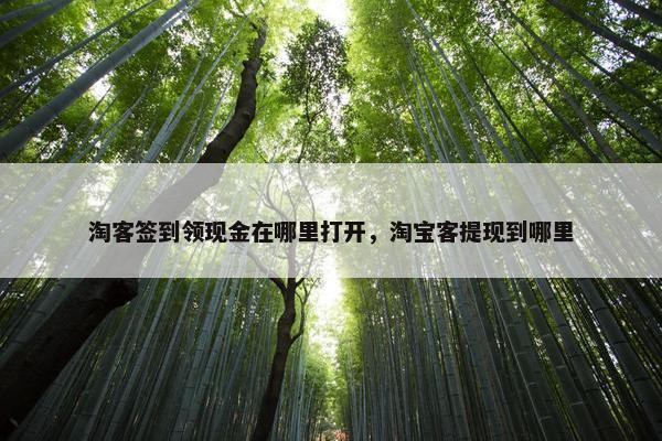 淘客签到领现金在哪里打开，淘宝客提现到哪里