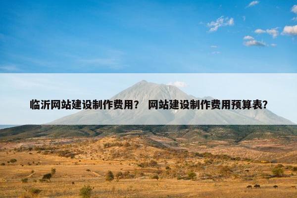 临沂网站建设制作费用？ 网站建设制作费用预算表？