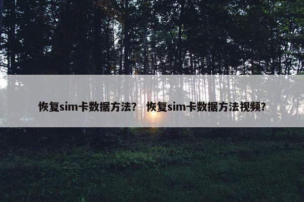 恢复sim卡数据方法？ 恢复sim卡数据方法视频？