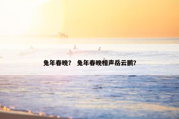 兔年春晚？ 兔年春晚相声岳云鹏？