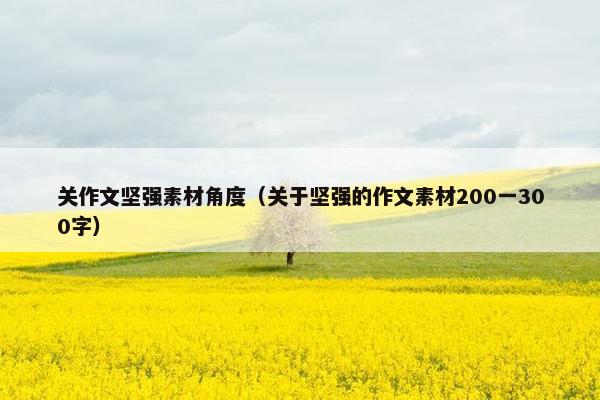 关作文坚强素材角度（关于坚强的作文素材200一300字）