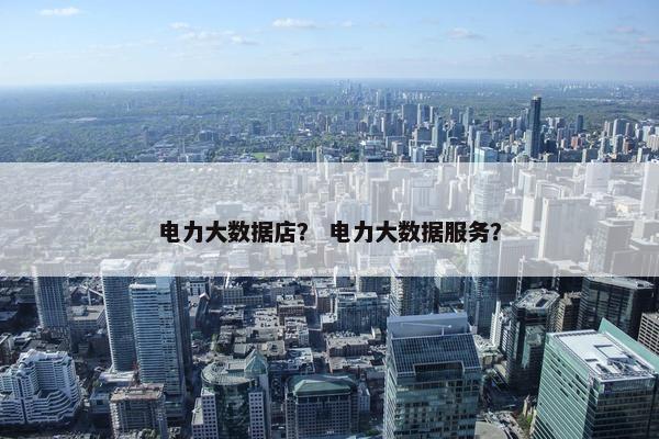 电力大数据店？ 电力大数据服务？