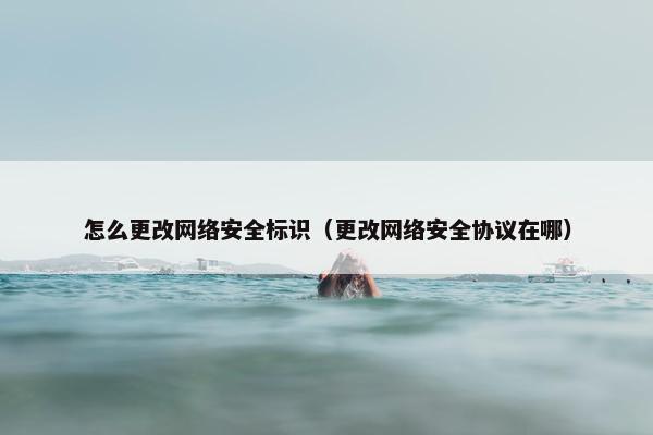 怎么更改网络安全标识（更改网络安全协议在哪）
