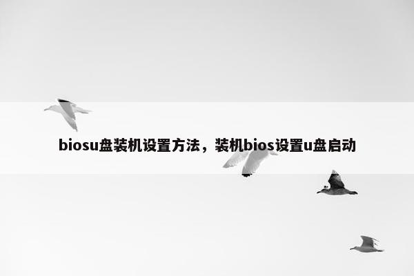 biosu盘装机设置方法，装机bios设置u盘启动