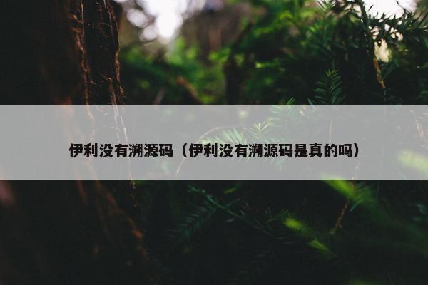 伊利没有溯源码（伊利没有溯源码是真的吗）