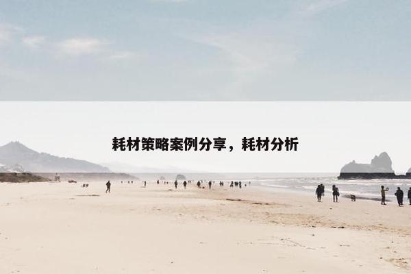 耗材策略案例分享，耗材分析