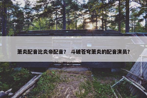 萧炎配音比炎帝配音？ 斗破苍穹萧炎的配音演员？