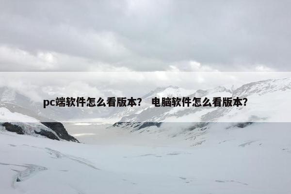 pc端软件怎么看版本？ 电脑软件怎么看版本？