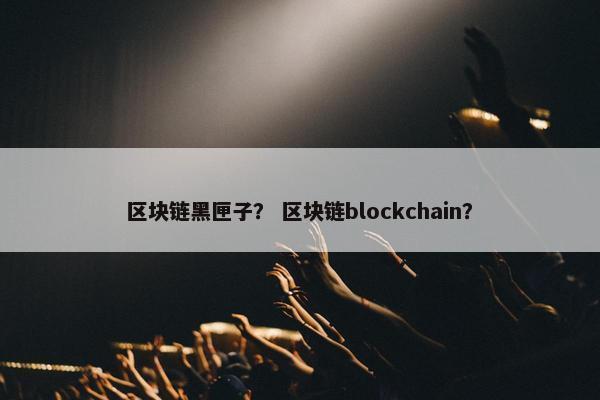 区块链黑匣子？ 区块链blockchain？