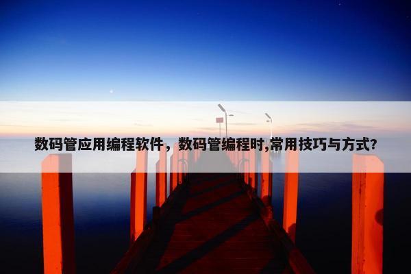 数码管应用编程软件，数码管编程时,常用技巧与方式?