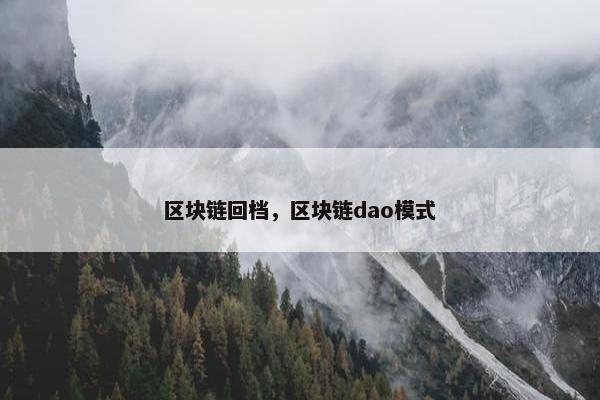 区块链回档，区块链dao模式