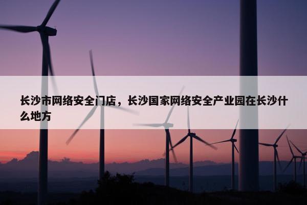 长沙市网络安全门店，长沙国家网络安全产业园在长沙什么地方