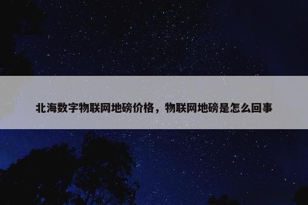 北海数字物联网地磅价格，物联网地磅是怎么回事
