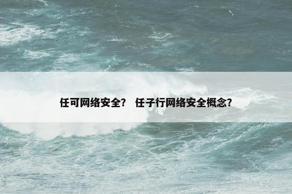 任可网络安全？ 任子行网络安全概念？
