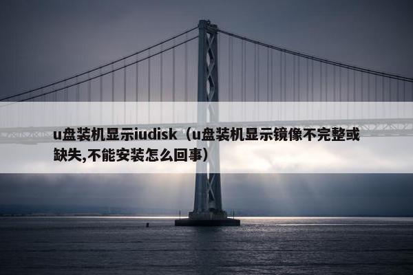 u盘装机显示iudisk（u盘装机显示镜像不完整或缺失,不能安装怎么回事）