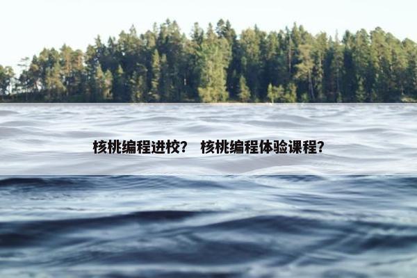 核桃编程进校？ 核桃编程体验课程？