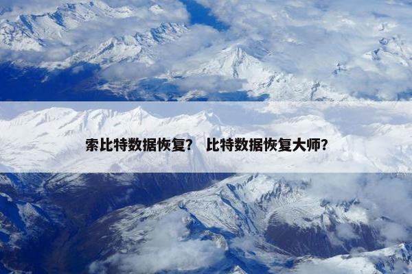 索比特数据恢复？ 比特数据恢复大师？
