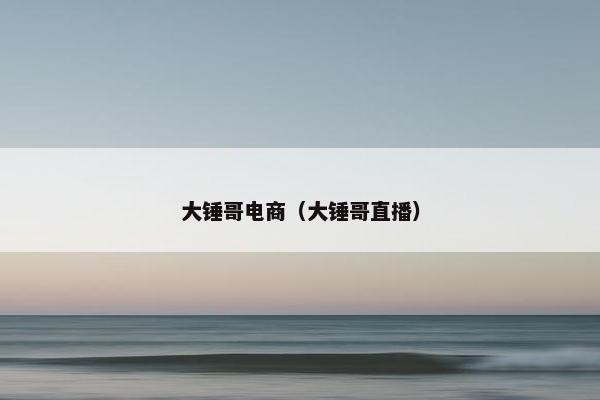 大锤哥电商（大锤哥直播）