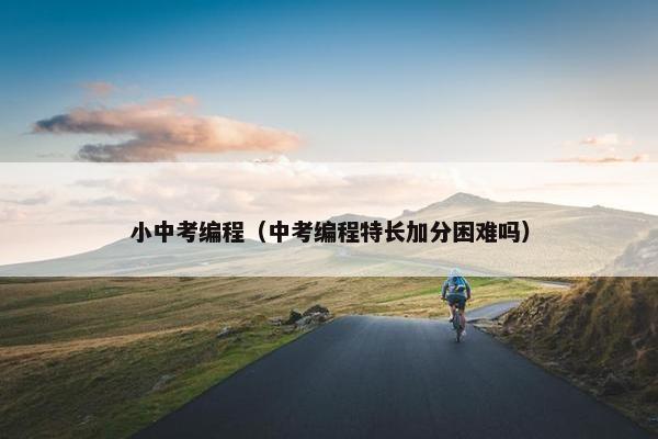 小中考编程（中考编程特长加分困难吗）